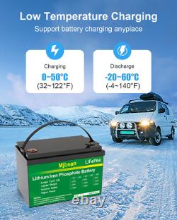 100AH 12V LiFePO4 Deep Cycle Lithium Rechargeable Battery BMS for RV Boat Sloar