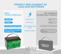 100AH 12V LiFePO4 Deep Cycle Lithium Rechargeable Battery BMS for RV Boat Sloar