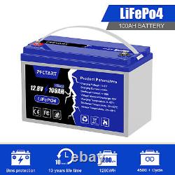 12V 100AH 1280WH LiFePO4 Deep Cycle Lithium Iron Phosphate Fast Charging Battery