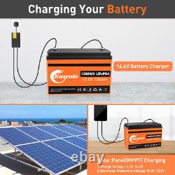 12V 100AH LiFePO4 Deep Cycle Lithium Battery for RV Marine Off-Grid Solar Syste