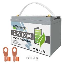 12V 100AH LiFePO4 Deep Cycle Lithium Battery for RV Marine Off-Grid Solar System