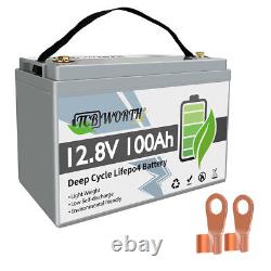 12V 100AH LiFePO4 Deep Cycle Lithium Battery for RV Marine Off-Grid Solar System