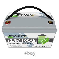 12V 100AH LiFePO4 Deep Cycle Lithium Battery for RV Marine Off-Grid Solar System