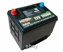 12V 100AH LiFePO4 Deep Cycle Lithium Battery for RV Marine Solar Easy to carry