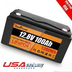 12V 100AH LiFePO4 Deep Cycle lithium iron Battery For RV Marine