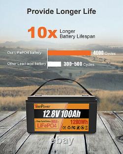 12V 100AH LiFePO4 Deep Cycle lithium iron Battery For RV Marine