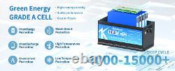 12V 100AH LiFePO4 Lithium Battery BMS 15000 Cycle Solar 10-Year Lifetime RV Boat