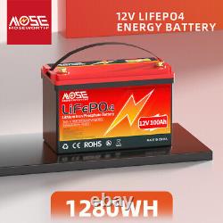 12V 100AH LiFePO4 Lithium Battery Deep Cycle for RV Marine Off-Grid Solar System