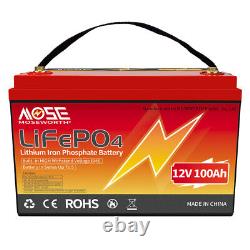 12V 100AH LiFePO4 Lithium Battery Deep Cycle for RV Marine Off-Grid Solar System