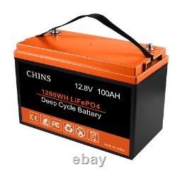 12V 100AH Lifepo4 Lithium Iron Battery 100A BMS RV Phosphate Camping Boat Golf