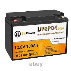 12V 100Ah Battery LiFePO4 Lithium Iron Phosphate for RV Marine Solar System 100A
