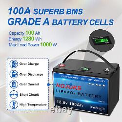 12V 100Ah + LCD Mini Version LiFePO4 Lithium Battery Deep Cycle for RV Solar Car