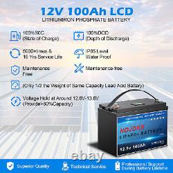 12V 100Ah + LCD Mini Version LiFePO4 Lithium Battery Deep Cycle for RV Solar Car
