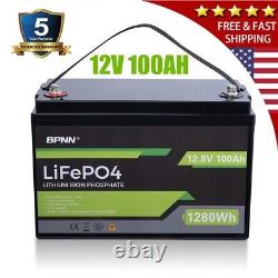 12V 100Ah LiFePO4 Deep Cycle Lithium Battery for RV Off-Grid Solar Boat 100A BMS