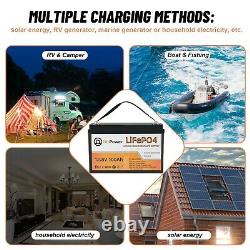 12V 100Ah LiFePO4 Deep Cycle Lithium Rechargeable Battery for RV Solar System