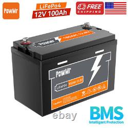 12V 100Ah LiFePO4 Lithium Battery 100A BMS for RV Off-grid Trolling Motor Cart