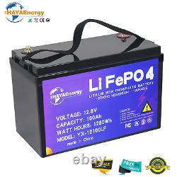 12V 100Ah LiFePO4 Lithium Battery Deep Cycle Rechargeable for Solar RV Boat BMS