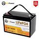 12v 100ah Lifepo4 Lithium Battery Deep Cycle Rechargeable For Solar Rv Off-grid