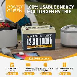 12V 100Ah LiFePO4 Lithium Battery Deep Cycle Rechargeable with BMS for Solar RV