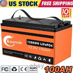 12V 100Ah LiFePO4 Lithium Iron Battery Deep Cycle For RV Solar Panel Golf Cart