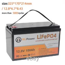 12V 100Ah LiFePO4 Lithium Iron Phosphate Battery For Deep RV Marine Solar System