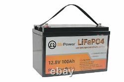 12V 100Ah LiFePO4 Lithium Iron Phosphate Battery For Deep RV Marine Solar System