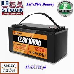 12V 100Ah LiFePO4 Lithium Iron Phosphate Battery For RV Marine Solar System US