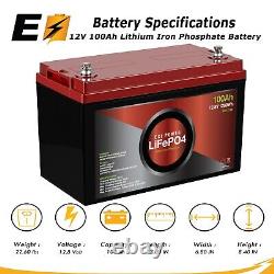 12V 100Ah LiFePO4 Lithium Iron Phosphate Deep Cycle Rechargeable Battery