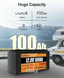 12V 100Ah LiFePO4 Lithium Iron Power Battery Low Temp SOLAR RV BOAT OFFGRID