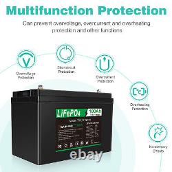 12V 100Ah Lithium Iron Battery LiFePO4 Rechargeable 2000+Deep Cycle RV Camping