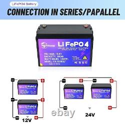 12V 100Ah Lithium Iron LiFePo4 Phosphate battery For RV Deep Cycles Solar System
