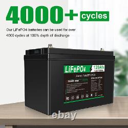 12V 120Ah LiFePO4 Lithium Battery BMS for Solar RV Off-grid Boat Trolling Motor