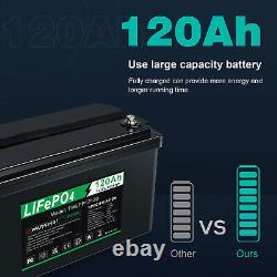 12V 120Ah LiFePO4 Lithium Battery BMS for Solar RV Off-grid Boat Trolling Motor