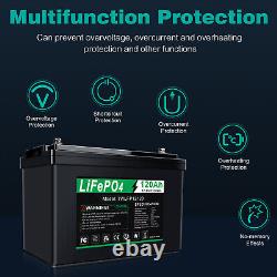 12V 120Ah LiFePO4 Lithium Battery BMS for Solar RV Off-grid Trolling Motor Boat