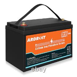 12V 125Ah LiFePO4 Lithium Iron Phosphate Battery, Built-in BMS for RV, Boat, Home