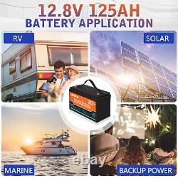 12V 125Ah LiFePO4 Lithium Iron Phosphate Battery, Built-in BMS for RV, Boat, Home
