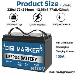 12V 135Ah Lithium Iron Battery Portable LiFePO4 Deep Cycle 1.28KWh Solar System
