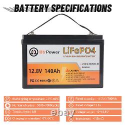 12V 140Ah LiFePO4 Lithium-Iron Phosphate Battery For Deep Cycle RV Solar System