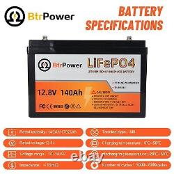 12V 140Ah LiFePO4 Lithium Iron Phosphate Battery for Deep Cycle RV Solar System