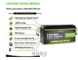 12V 150Ah LiFePO4 Lithium Iron Phosphate Battery Pack Deep Cycle BMS Solar Boat