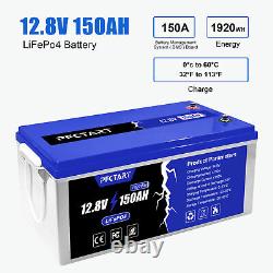 12V 150Ah Rechargeable LiFePO4 Lithium Iron Phosphate Battery 4500+ Deep Cycle