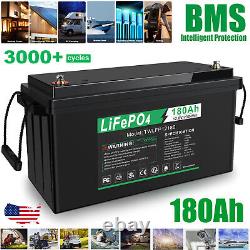 12V 180Ah Lithium Battery LiFePO4 BMS 3000+ Deep Cycle Trolling Motor Solar RV