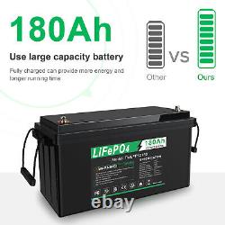 12V 180Ah Lithium Battery LiFePO4 BMS 3000+ Deep Cycle Trolling Motor Solar RV