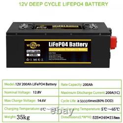 12V 200AH LiFePO4 Battery Lithium Iron Phosphate BMS For Boat Motor Solar System