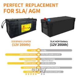 12V 200AH LiFePO4 Deep Cycle Lithium Battery for RV Marine Off-Grid Solar System