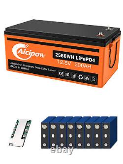 12V 200AH LiFePO4 Deep Cycle Lithium Battery for RV Marine Off-Grid Solar System