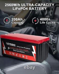 12V 200AH LiFePO4 Deep Cycle Lithium Battery with200A BMS for Solar RV Off-grid US