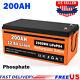 12v 200ah Lifepo4 Deep Cycle Lithium Battery Withbms For Rv Marine Off-grid Solar