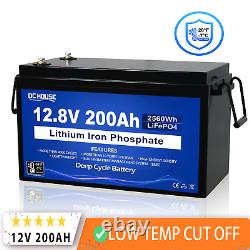 12V 200Ah 280Ah Deep Cycle Lithium Battery LiFePO4 BMS RV Solar Boat Off-grid