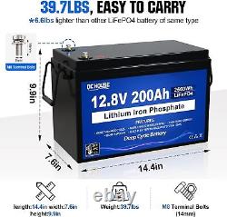 12V 200Ah 280Ah Deep Cycle Lithium Battery LiFePO4 BMS RV Solar Boat Off-grid